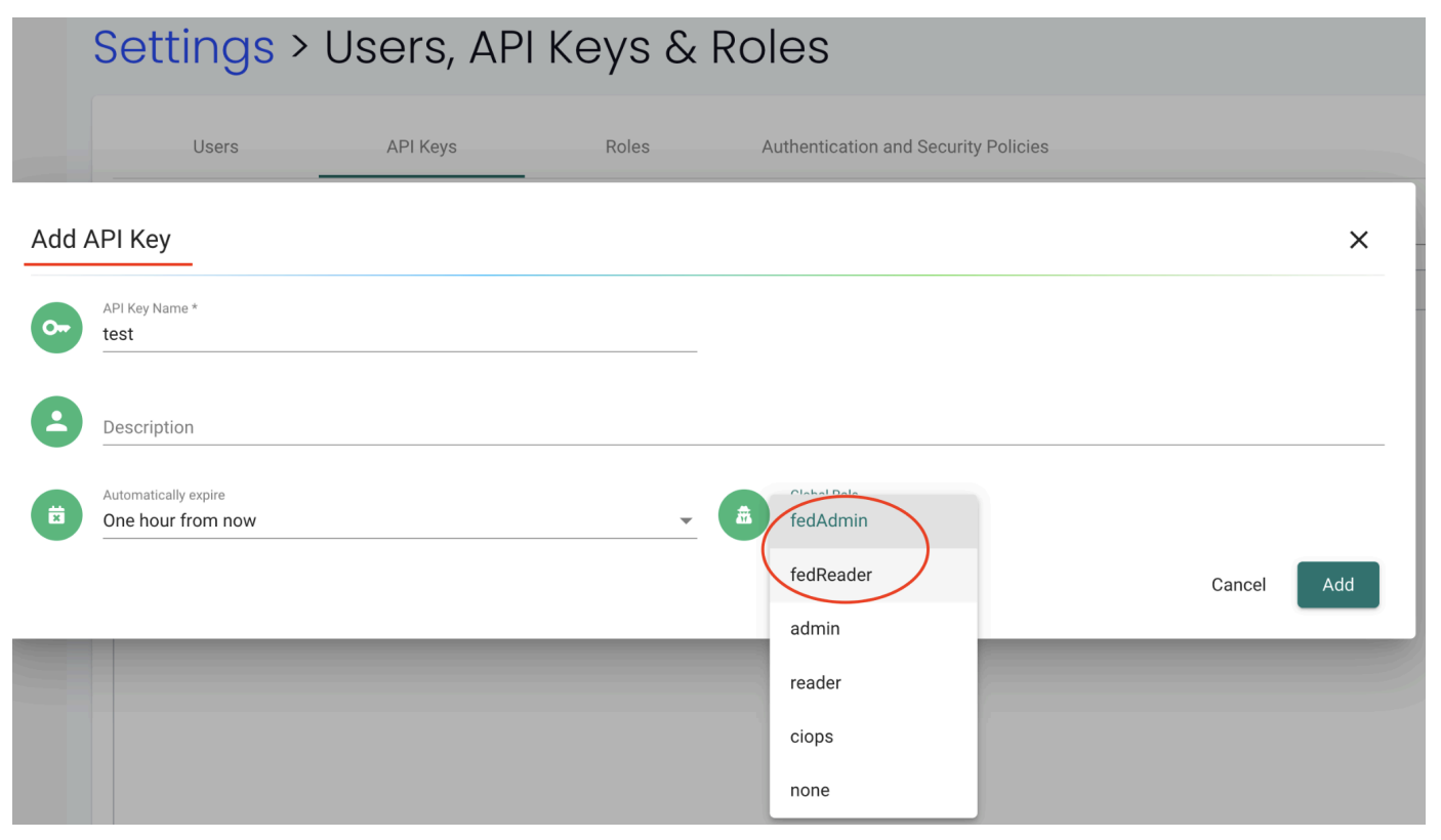 Add API Key Global Role