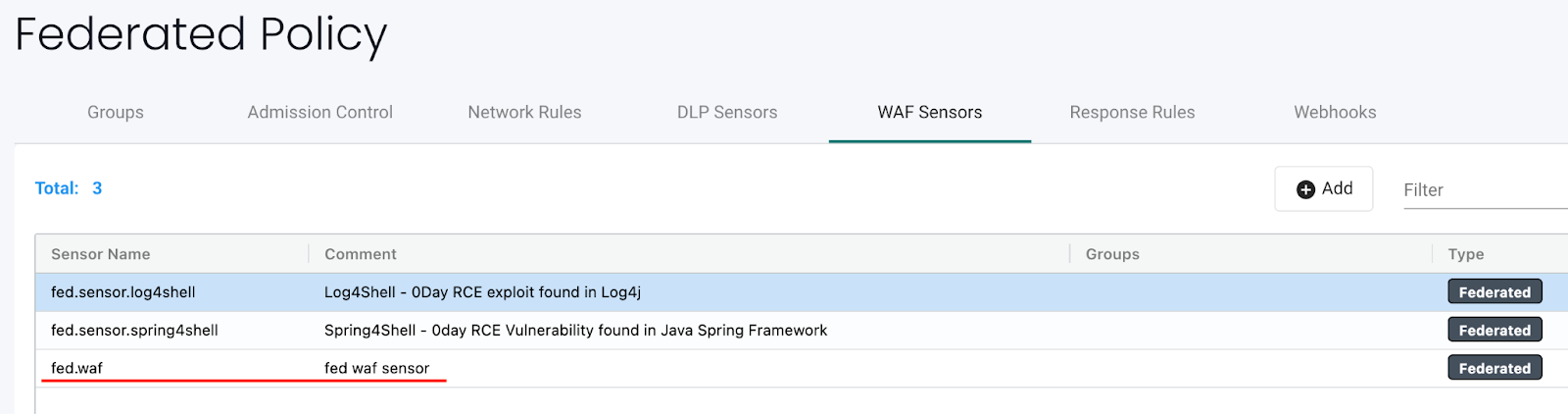 Federated WAF