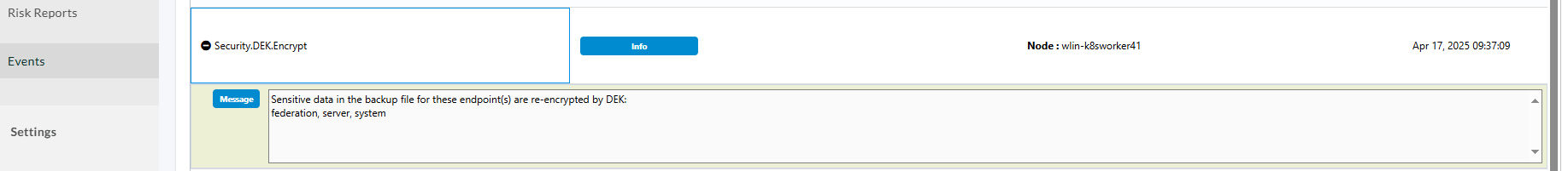 Rolling upgrade event